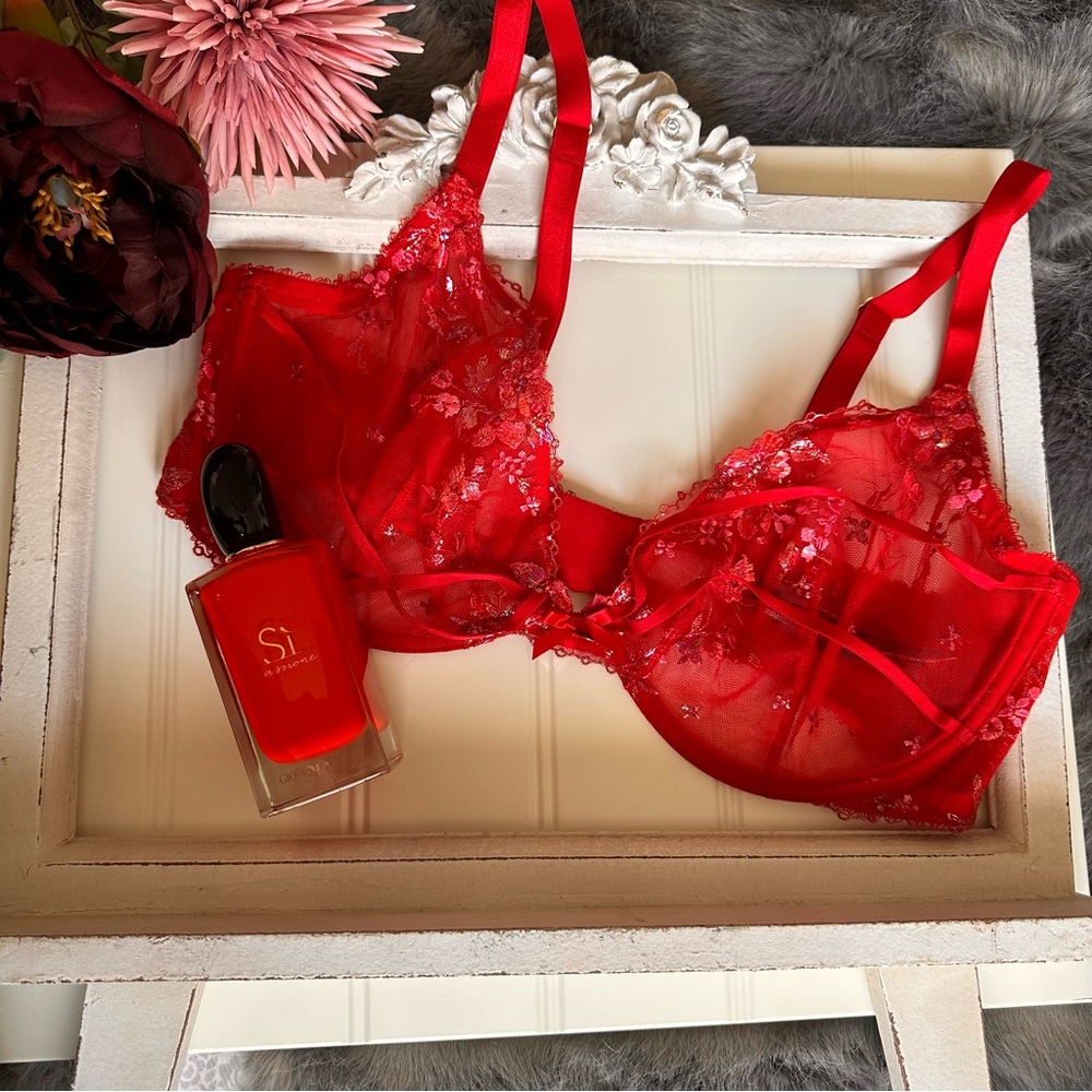 NWOT Victoria’s Secret Elegant Red Lace Bra